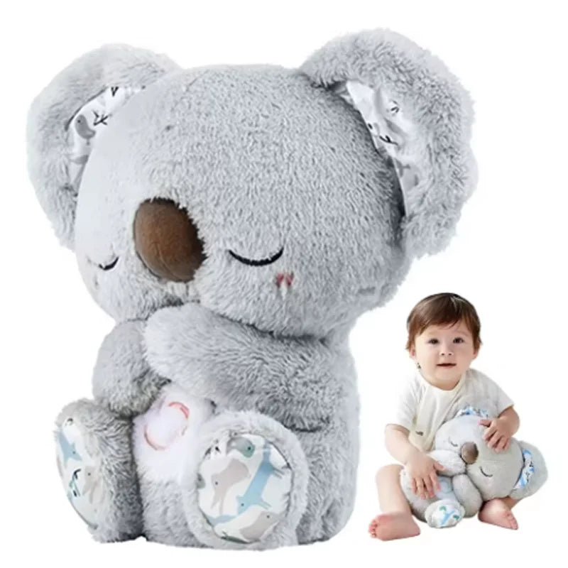 Breathing Koala with Light Sound Baby Sleep and Playmate Koala Musical Stuffed Plush Toy Newborn Sensory Comfortable Baby Gifts