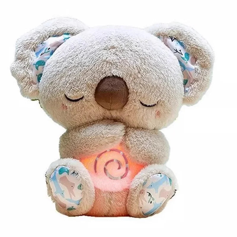 Breathing Koala with Light Sound Baby Sleep and Playmate Koala Musical Stuffed Plush Toy Newborn Sensory Comfortable Baby Gifts