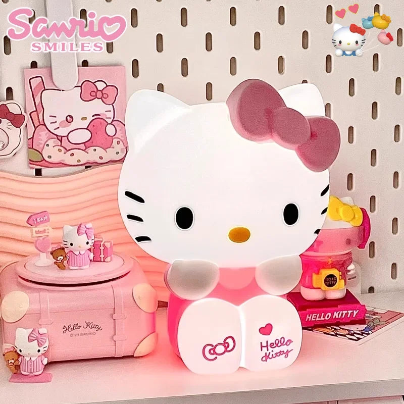 Kawaii Sanrio Hellokitty Atmosphere Lamp Girls Bedroom Bedlight Anime Hellokitty Desktop Decor Pat Lamp Ornaments Christmas Gift