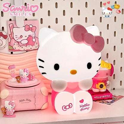 Kawaii Sanrio Hellokitty Atmosphere Lamp Girls Bedroom Bedlight Anime Hellokitty Desktop Decor Pat Lamp Ornaments Christmas Gift