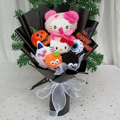 Hello Kitty Cartoon Plush Bouquet  Anime Rose Flowers Doll Home Valentine's Day Gift