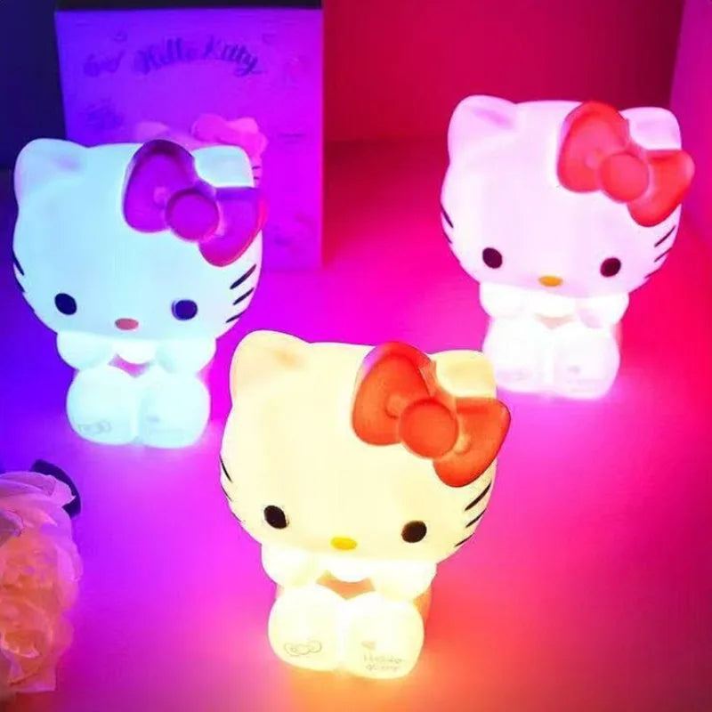 Sanrio Hello Kitty Pat Night Light Girls Kawaii Bedroom Bedlight Anime Hello Kitty Night Lamp Desktop Decor Ornaments Toys Gift