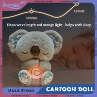 NEW Koala Plush Sleep Aid with Soft Glow Night Light Calming Music and Simulated Breathing Comforting Bedtime Comfort Toys