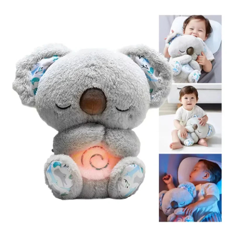 Breathing Koala with Light Sound Baby Sleep and Playmate Koala Musical Stuffed Plush Toy Newborn Sensory Comfortable Baby Gifts