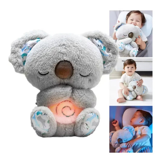 Breathing Koala with Light Sound Baby Sleep and Playmate Koala Musical Stuffed Plush Toy Newborn Sensory Comfortable Baby Gifts